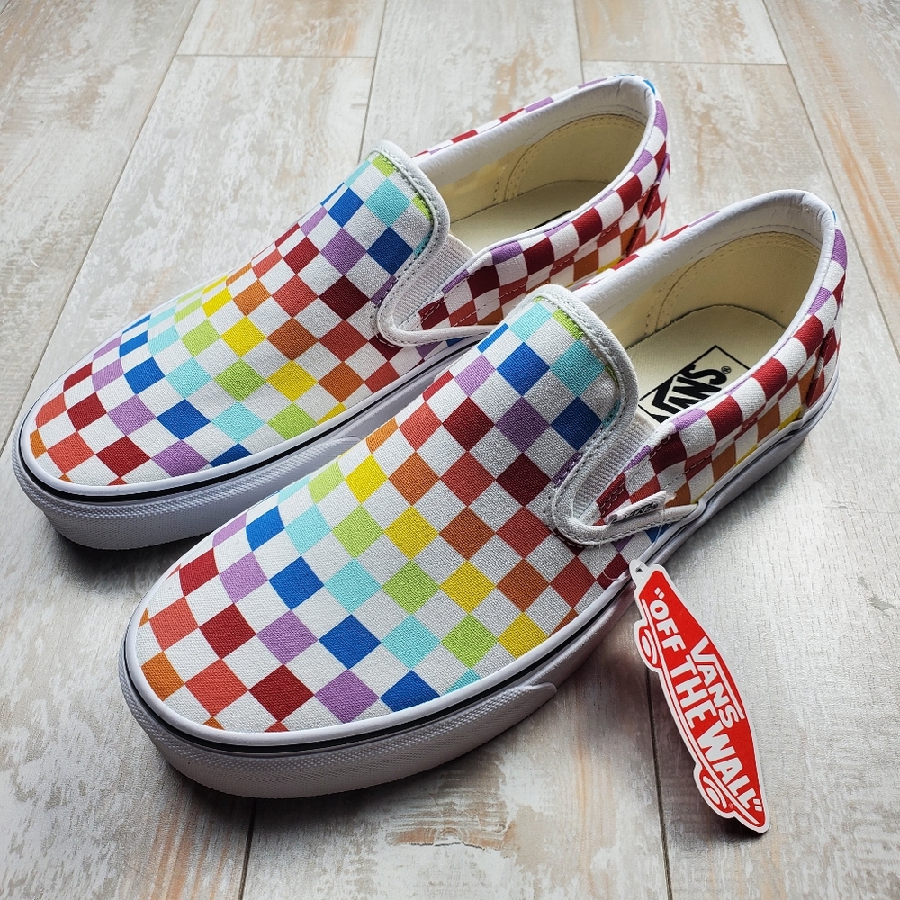 Vans Slip On Checkerboard Rainbow